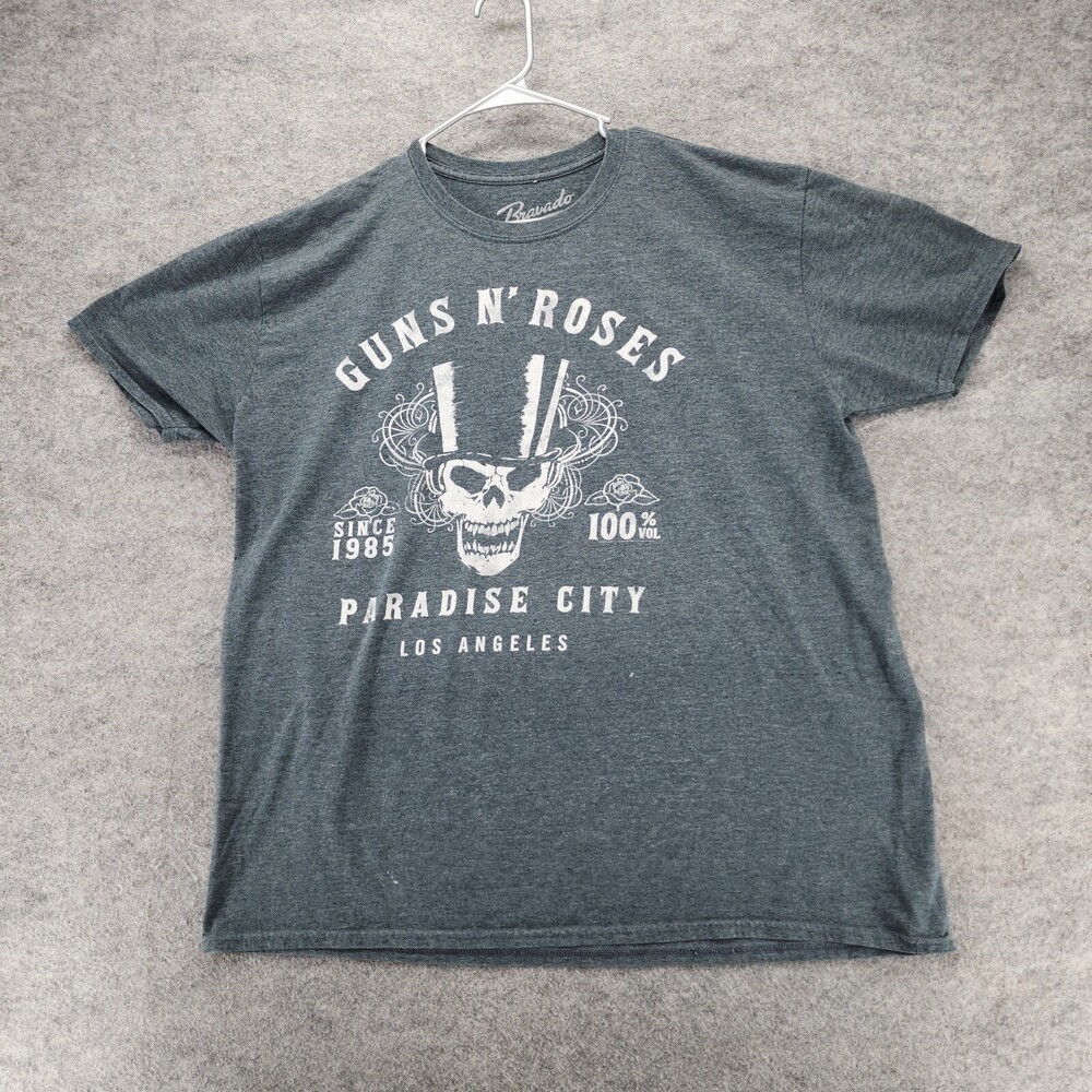 Guns N Roses Shirt Mens XXL Bravado Short Sleeve Gray Paradise City